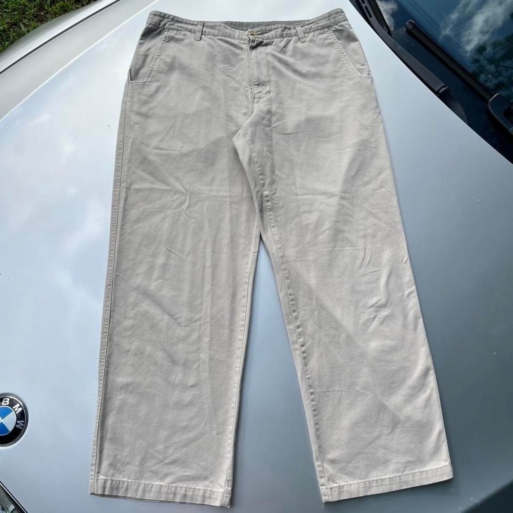 Tan and cream Woolrich chino baggy pants